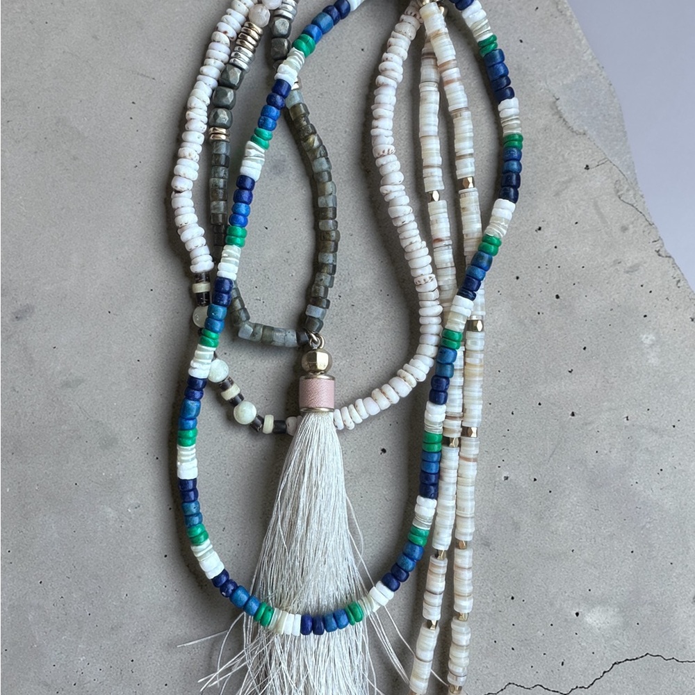 Boho Shell Necklace Bundle 3pc Beach Coastal Layered Beaded Stella & Dot